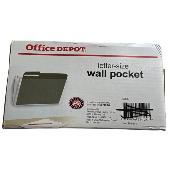 Office Depot Letter-Size Wall Pocket Clear 1 Count Stackable File Holder - Picture 4 of 6